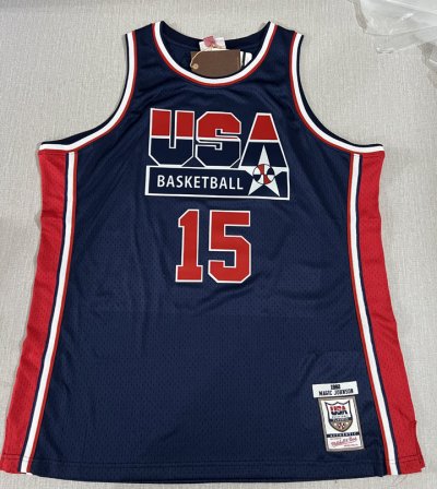 15 Johnson 1992 USA jersey navy